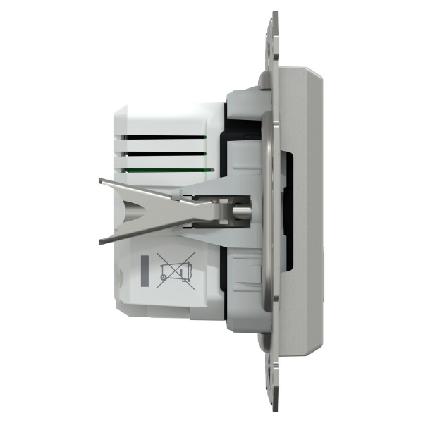 Подвійний зарядний пристрій USB, Asfora, тип A+C, 21 Вт, механізм з супортом, алюміній (EPH2700561)