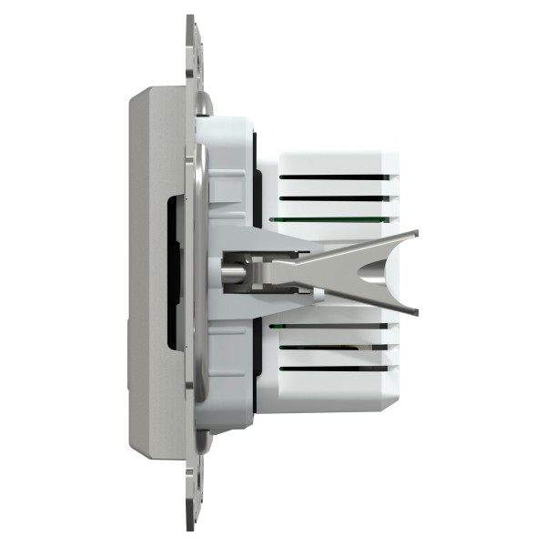 Подвійний зарядний пристрій USB, Asfora, тип A+C, 21 Вт, механізм з супортом, алюміній (EPH2700561)