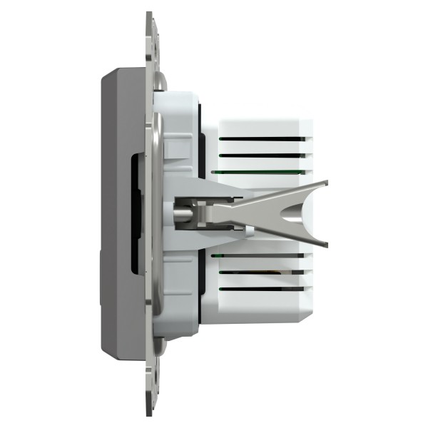 Двойное зарядное устройство для USB, Asfora, тип A+C, 21 Вт, механизм с суппортом, антрацит (EPH2700571)