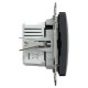 USB розетка, Sedna Design & Elements, тип A+C, 3 A, 21 Вт, чорний (SDD114405)