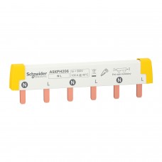 Acti9, гребенчатая шина, 1L+N, ширина 18 мм, 6 модулей, 100 А (A9XPH206)