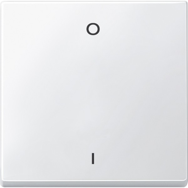 Накладка 1-клавишного выключателя с сим 0/1 SysM полярно-белый стойка к царапинам (434219)