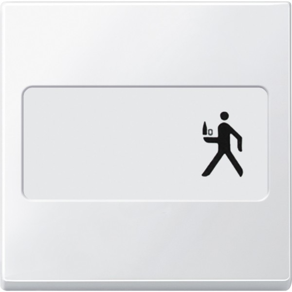 Накладка 1-клавишного выключателя с полем для надписи SysM полярно-белая стойка к царапинам (434319)