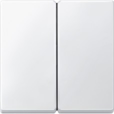 Накладка 2-клавишного выключателя SysM полярно-белая стойкая к царапинам (434519)