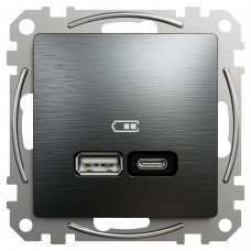 USB розетка А+С, матовый титан (SDD172405U)