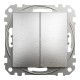 Двухклавишный переключатель 10 АХ, матовий алюминий Sedna Elements (SDD170108)