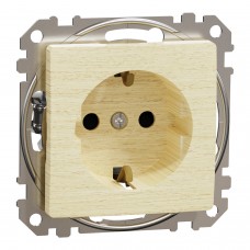 Розетка з заземленням та зі шторкою Береза Sedna Elements (SDD180022)