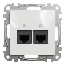 Два роз’єми RJ45 категорія 5E UTP Білий Sedna Design
