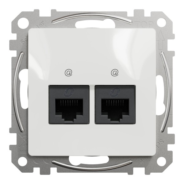 Два роз’єми RJ45 категорія 5E UTP Білий Sedna Design (SDD111452)