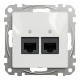 Два роз’єми RJ45 категорія 5E UTP Білий Sedna Design (SDD111452)