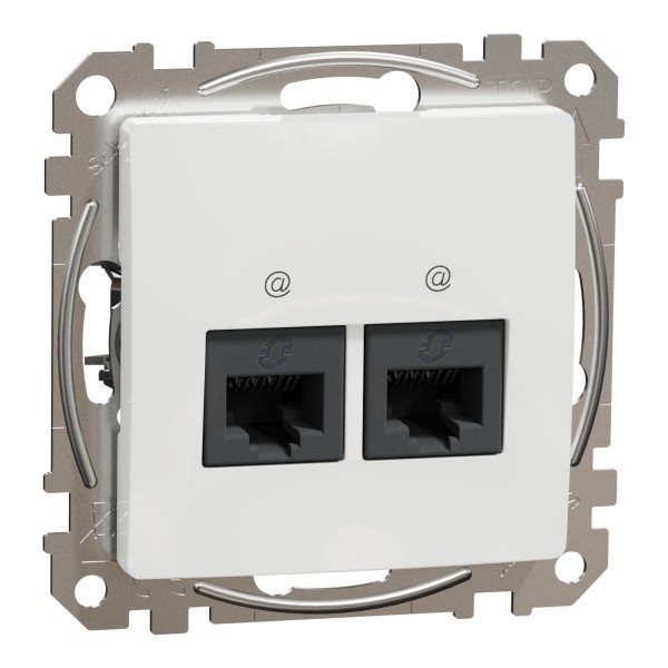 Два роз’єми RJ45 категорія 5E UTP Білий Sedna Design (SDD111452)