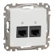 Два роз’єми RJ45 категорія 5E UTP Білий Sedna Design (SDD111452)