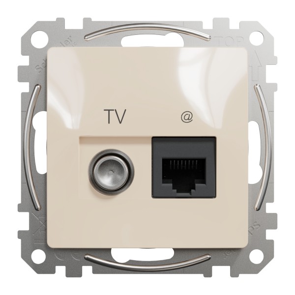Розетка RJ45 категорія 6 UTP -TV Бежевий Sedna Design (SDD112469T)