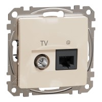 Розетка RJ45 категорія 6 UTP -TV Бежевий Sedna Design (SDD112469T)