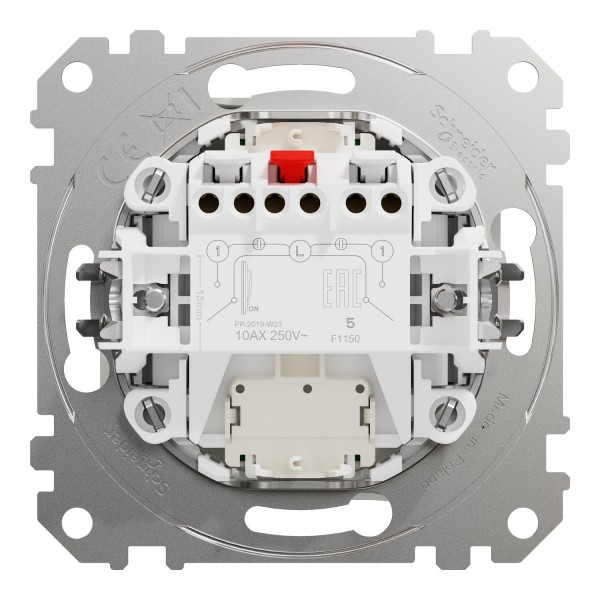 Двухклавишный выключатель с подсветкой Белый Sedna Design (SDD111105L)