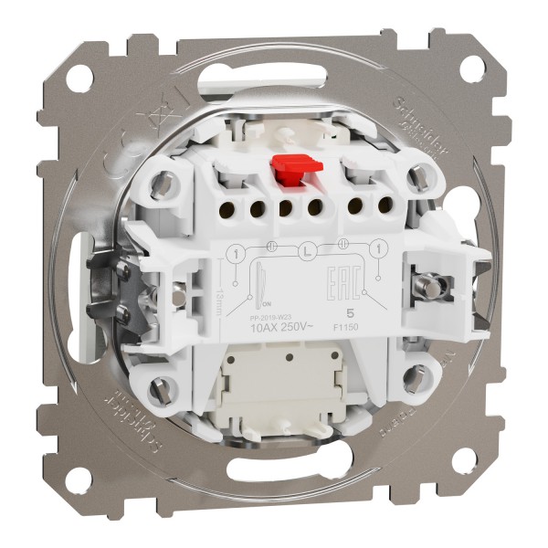 Двухклавишный выключатель с подсветкой Белый Sedna Design (SDD111105L)
