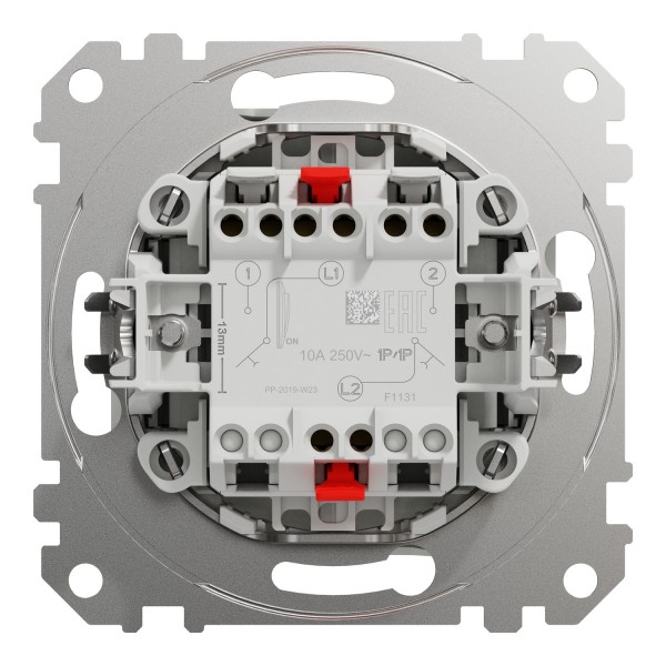 Кнопочный двухклавишный выключатель 10A, белый, Sedna Design & Elements (SDD111118)