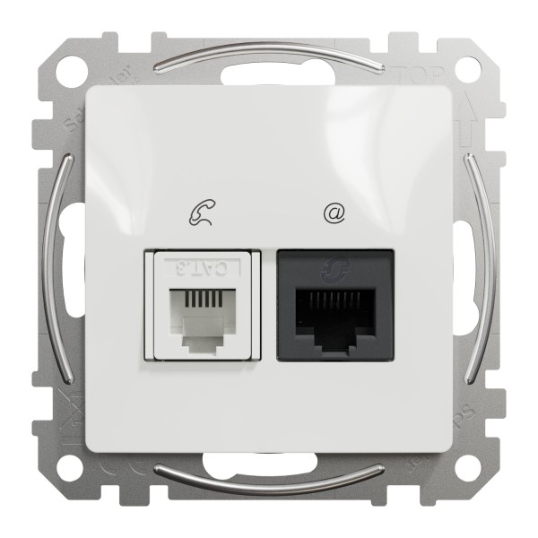 Розетка телекомунікаційна RJ45+RJ11 6UTP, білий, Sedna Design & Elements (SDD111468)