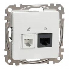 Розетка телекомунікаційна RJ45+RJ11 6UTP, білий, Sedna Design & Elements