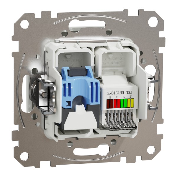 Розетка телекомунікаційна RJ45+RJ11 6UTP, білий, Sedna Design & Elements (SDD111468)