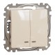 Двухклавишный выключатель с подсветкой Бежевый Sedna Design (SDD112105L)
