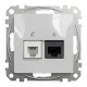 Розетка телекоммуникационная RJ45+RJ11 6UTP, алюминий, Sedna Design & Elements (SDD113468)
