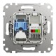 Розетка телекоммуникационная RJ45+RJ11 6UTP, алюминий, Sedna Design & Elements (SDD113468)