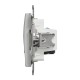 Розетка телекоммуникационная RJ45+RJ11 6UTP, алюминий, Sedna Design & Elements (SDD113468)