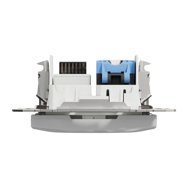 Розетка телекоммуникационная RJ45+RJ11 6UTP, алюминий, Sedna Design & Elements (SDD113468)