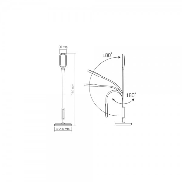 LED торшер белый VIDEX TF07W 14W 3000-5500K (VL-TF07W)