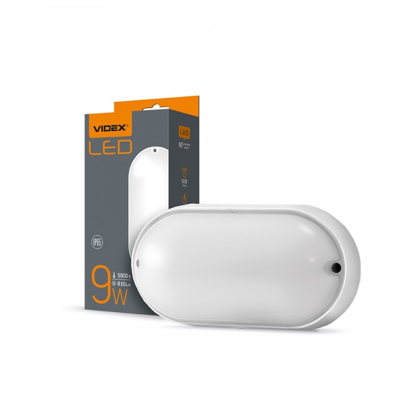 LED світильник IP65 овальний VIDEX 9W 5000K білий (VL-BHO-095PW)
