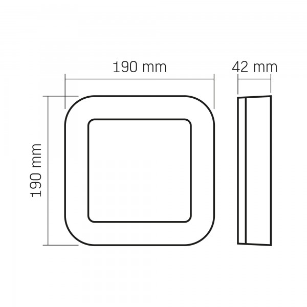 LED світильник ART IP65 квадратний VIDEX 15W 5000K Black (VL-BHFS-155B)