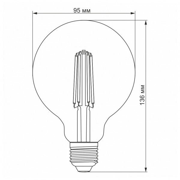 LED лампа VIDEX Filament G95FD 7W E27 4100K дімерна (VL-G95FD-07274)