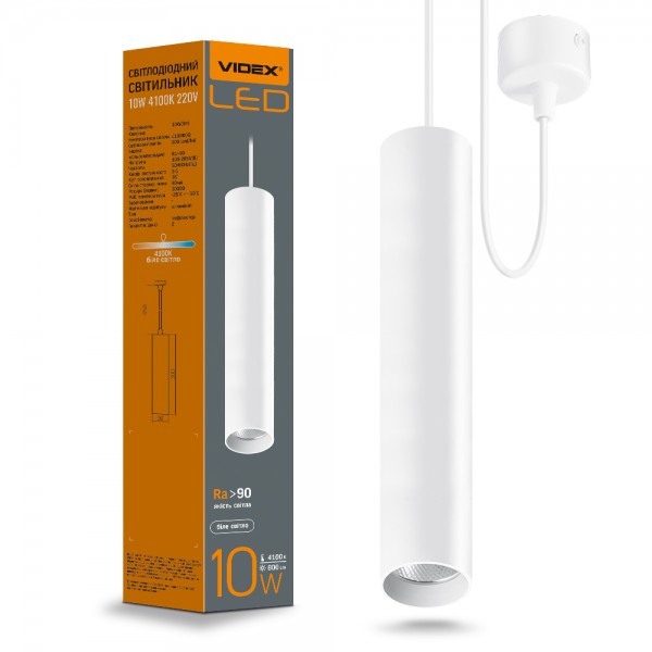 LED светильник подвесной накладной VIDEX 10W 4100K белый (VL-SP-10034W) 26482