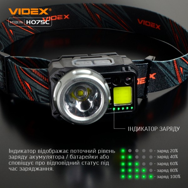 Налобный светодиодный фонарик VIDEX VLF-H075C 550Lm 5000K (VLF-H075C)