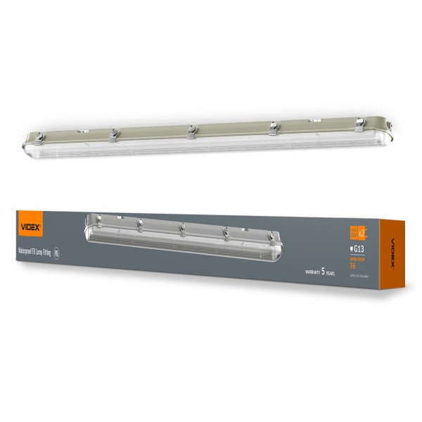 LED світильник IP65 лінійний під лампу 2хТ8 VIDEX 1,2М 220V (VL-BNW-T8122G)